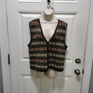 VTG Stylish Multicolor Knit Vest for Women Size M